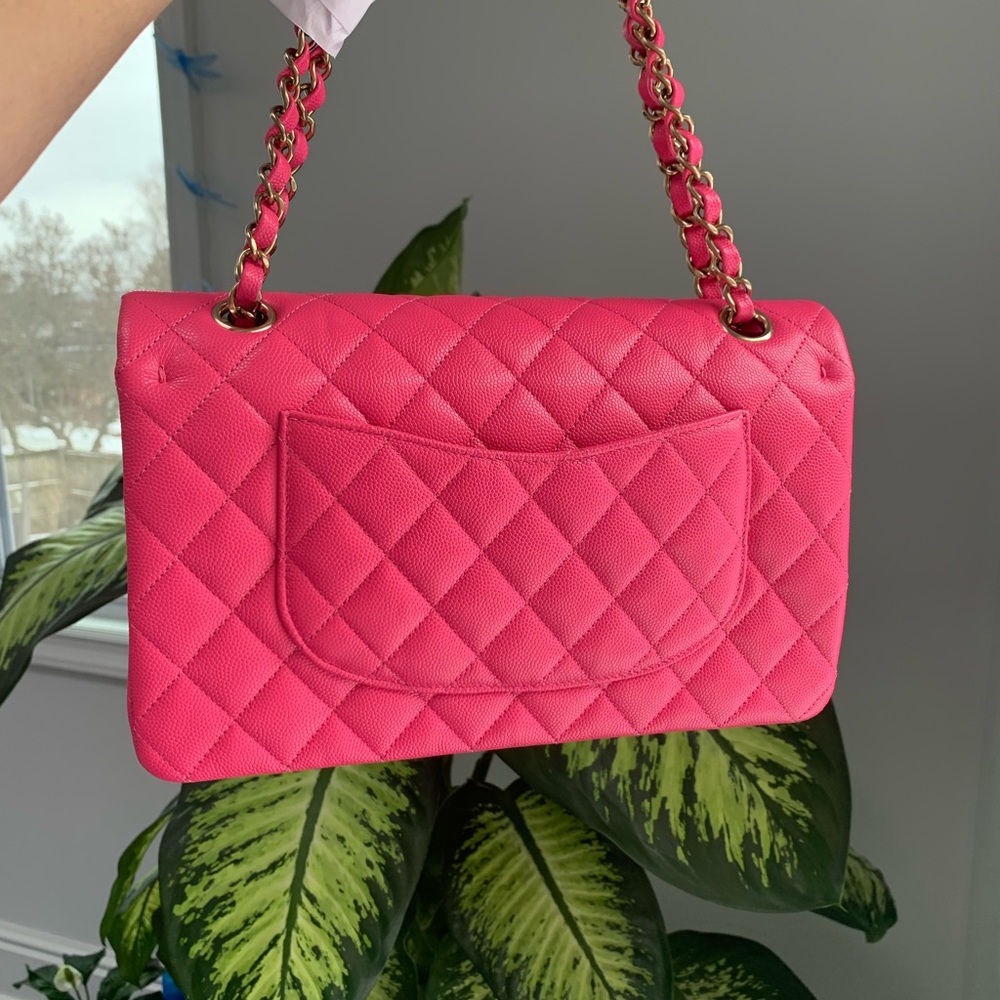 CHANEL Medium Classic Double Flap Bag Pink NK289 Caviar LGHW 22K New /r… - Picture 5 of 15